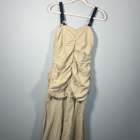 Anthropologie ATSU Summer Ruched Midi Dress Drop Waist Cami Straps 6 - Picture 11 of 11